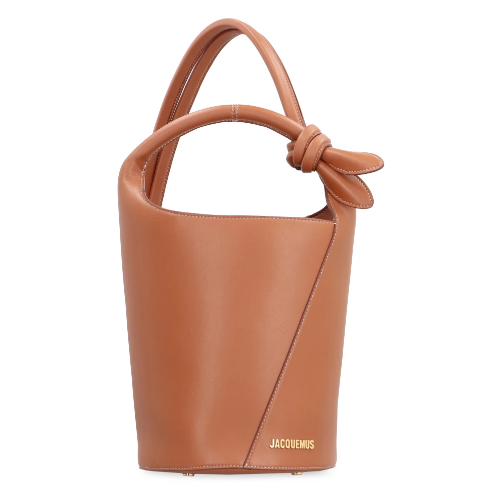 Jacquemus Mini bucket tas met drukknoopsluiting Brown Dames