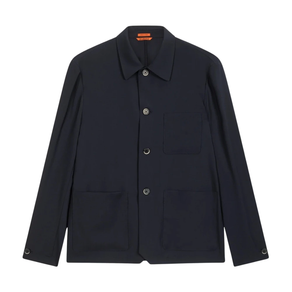 Barena Venezia Men's Blue Light Jackets, S, Overshirt