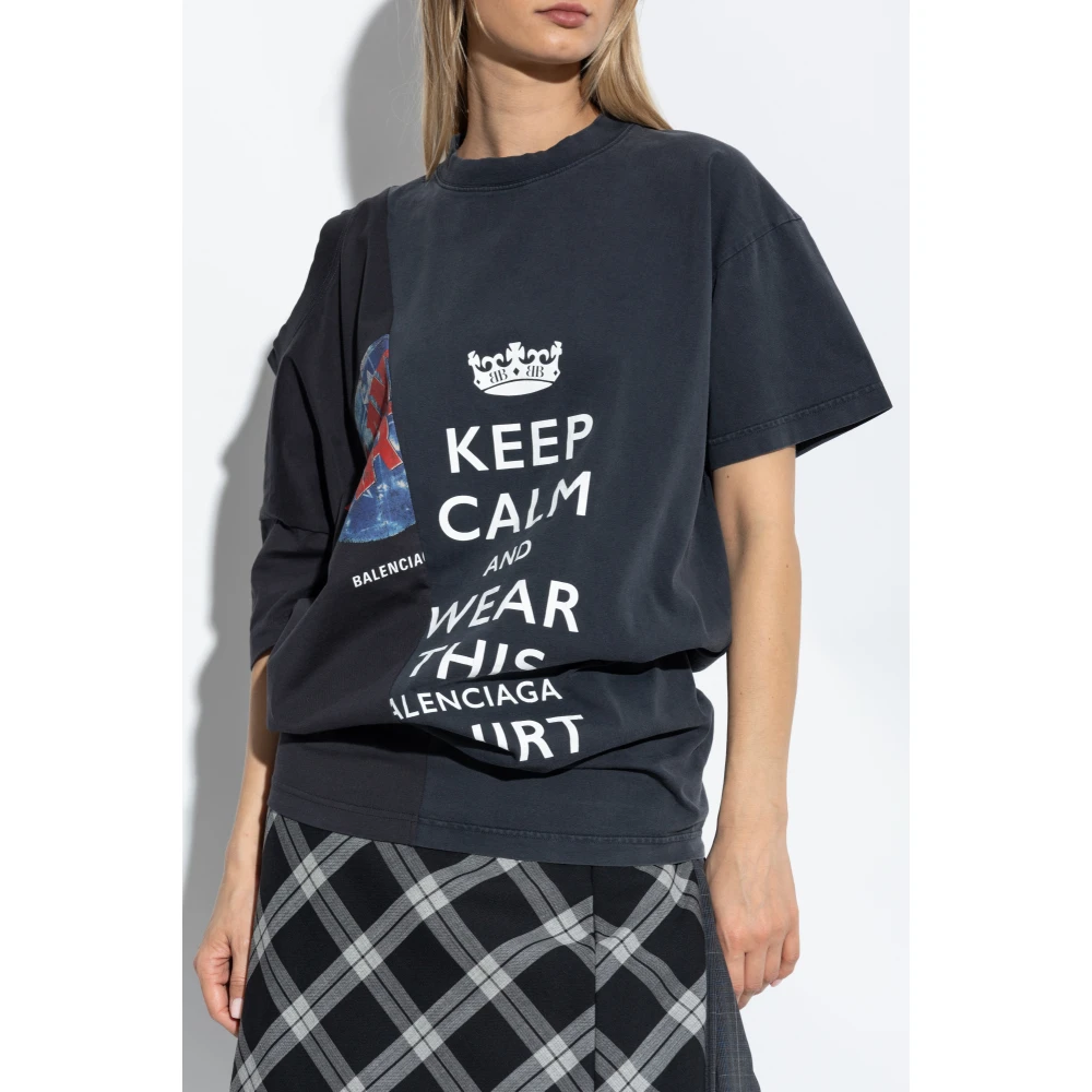 Balenciaga T-shirt met print Black Dames