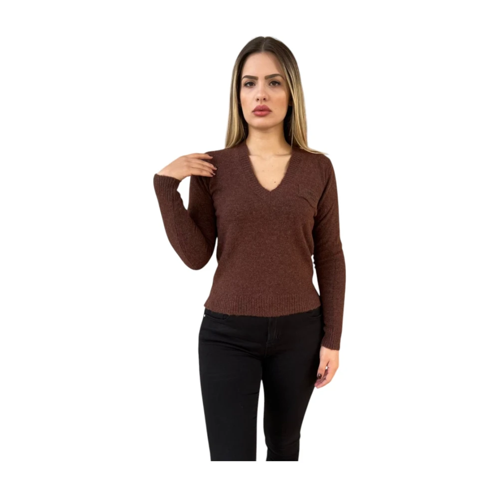 Liu Jo Stijlvolle Gebreide Top Brown Dames