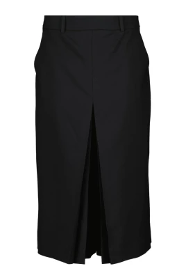 Svart Ull Culottes Kjol