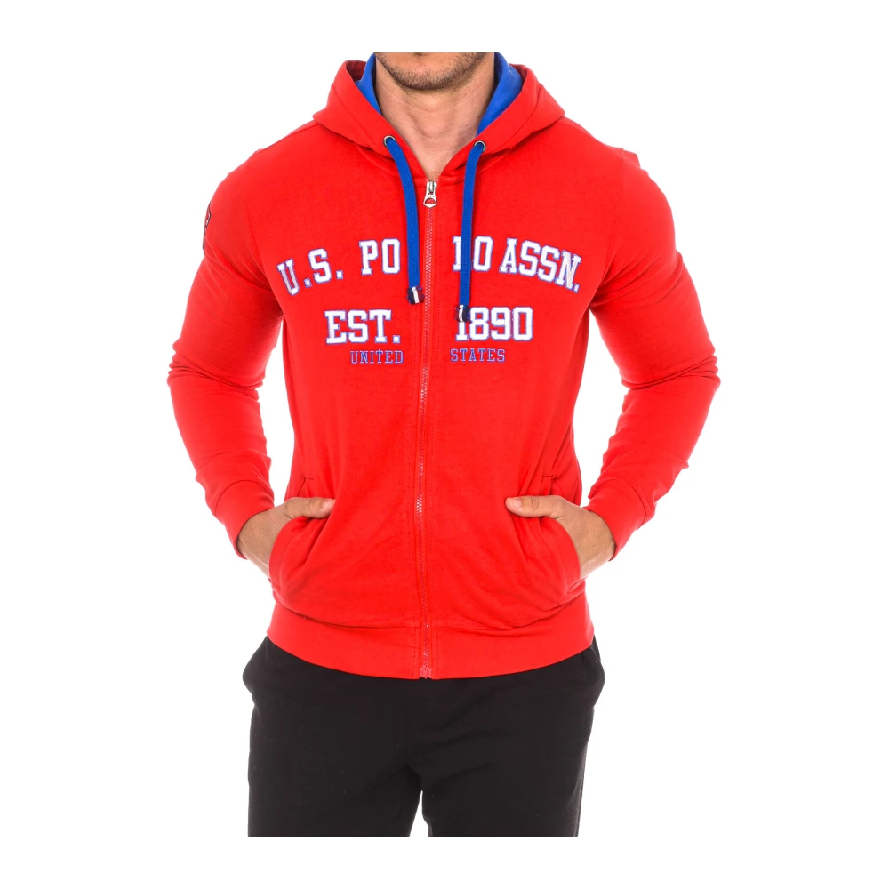 U.S. Polo Assn. Hoodie med dragkedja Red, Herr