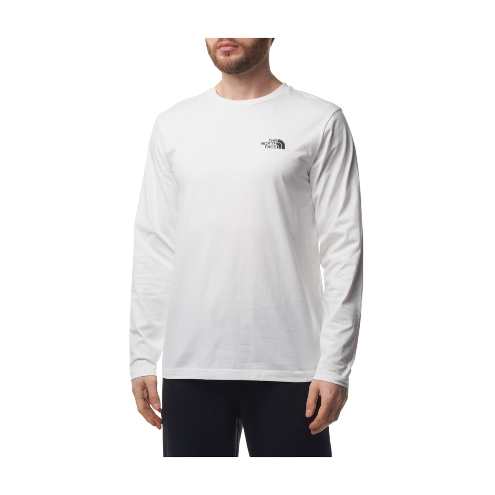 The North Face Lange Mouw Logo Heren T-shirt White Heren