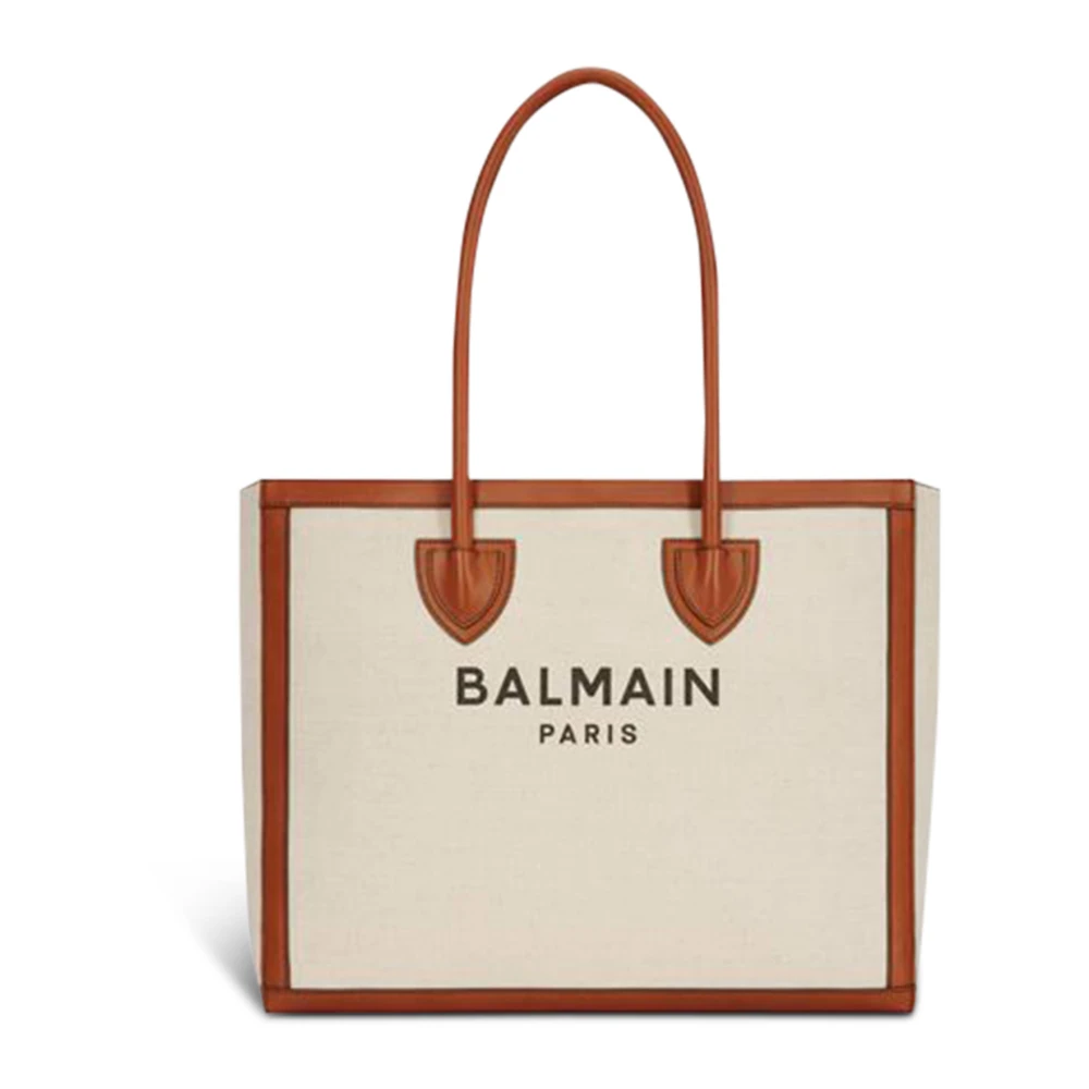 Balmain Beige B-Army 42 Canvas Tote Bag - Female - Shopping Bags - One Size - Bags