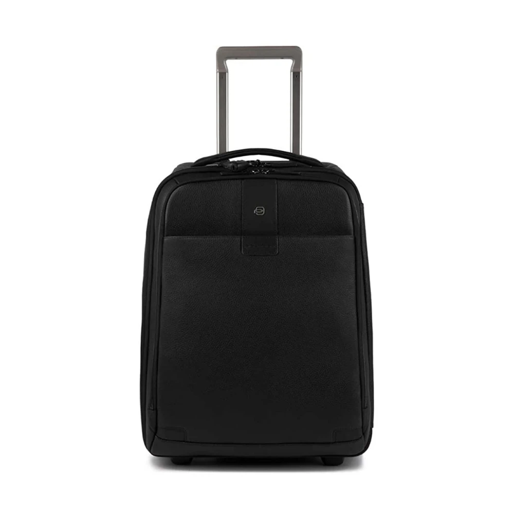 Piquadro Women's Black Ultra Slim 4-Wheel Unisex Cabin Trolley