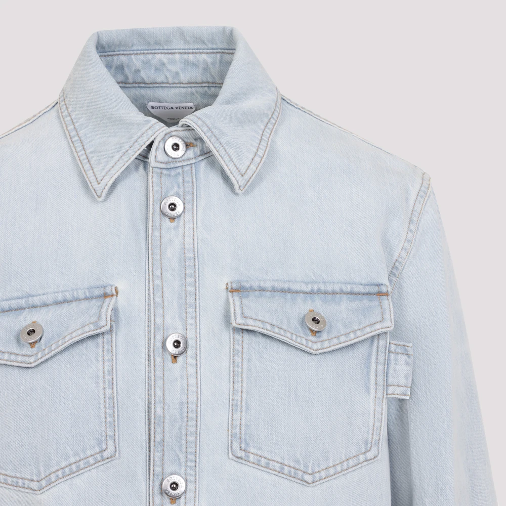 Bottega Veneta Lichtblauwe Denim Jack Blue Dames