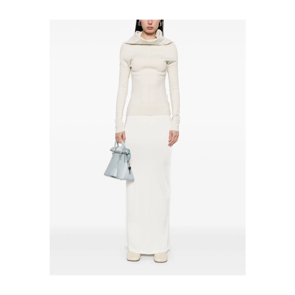Rick Owens Ecru Top met Cowl Neck en Lange Mouwen Beige Dames