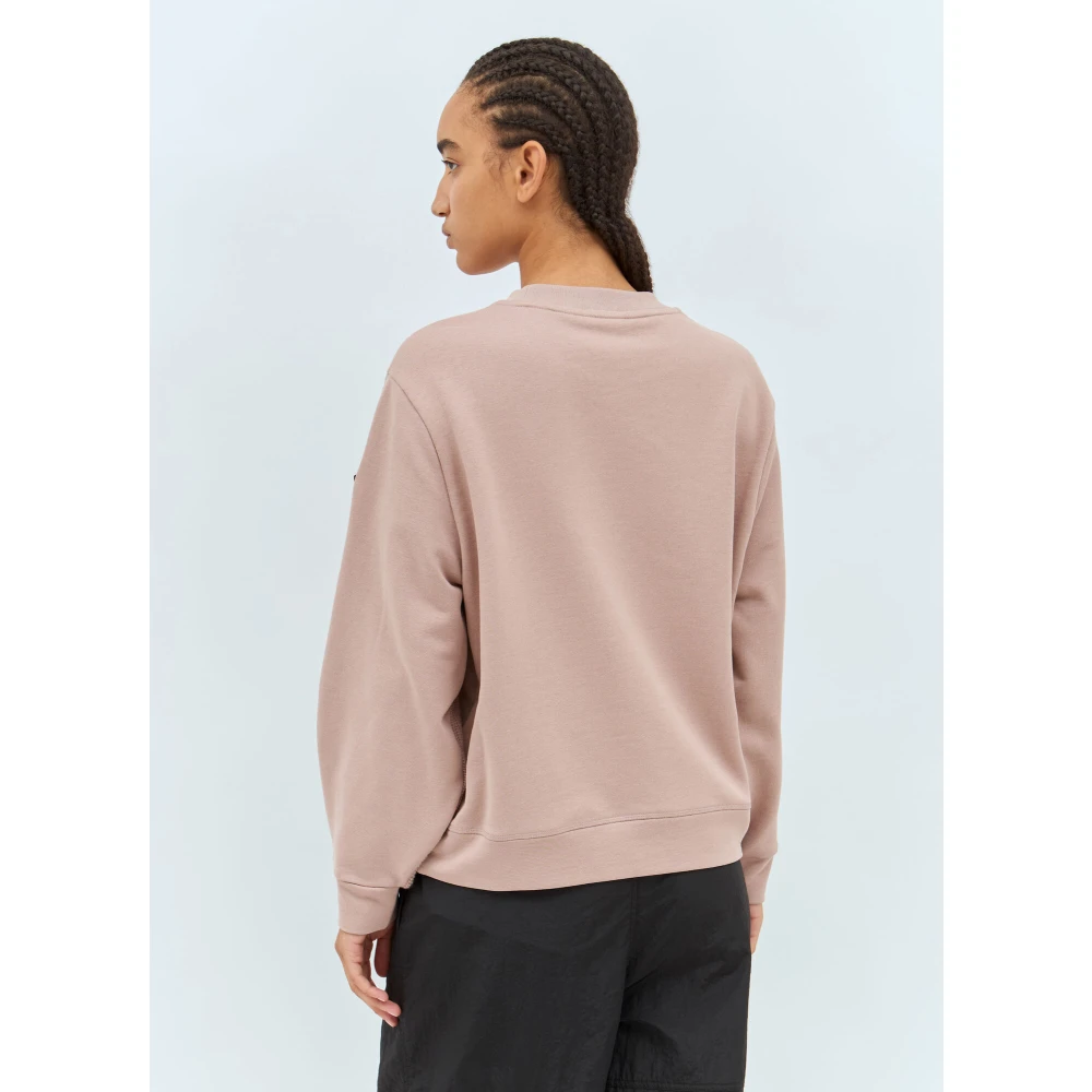 Moncler Wollen Panelen Crewneck Sweatshirt Pink Dames
