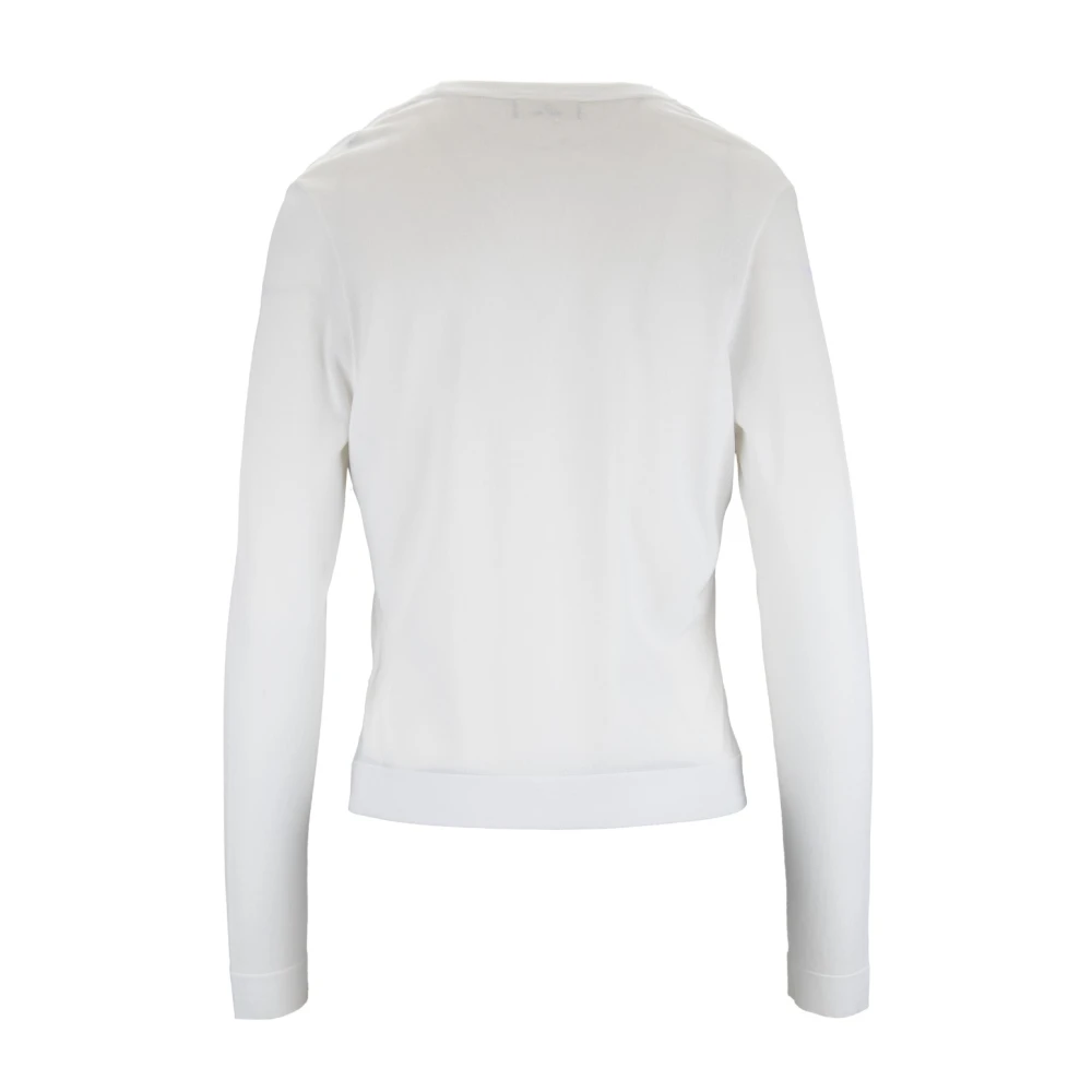 Elisabetta Franchi V-hals Geknoopt Vest White Dames