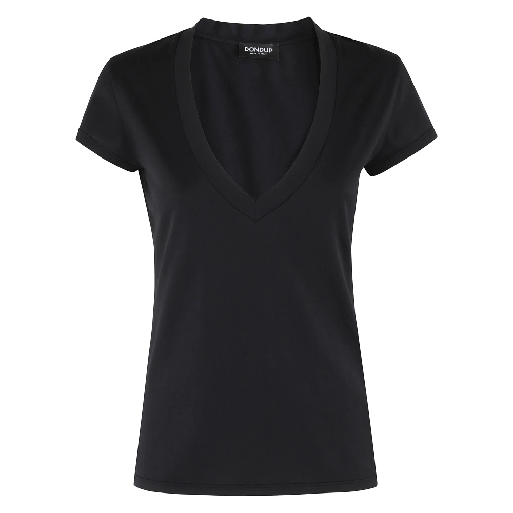 Dondup V-hals top in trendy stijl Black Dames