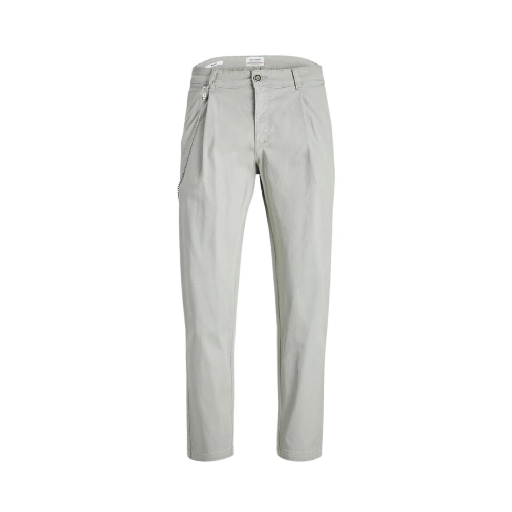 Jack & Jones Men's Gray Chinos, Male,, Stylish Trousers W34 L32