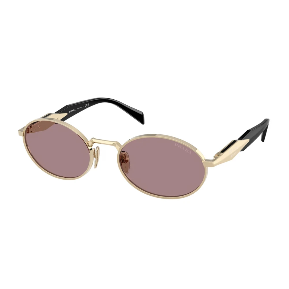 Prada Unisex Gelb Elegante Ovale Sonnenbrille Mit Violetten Gläsern