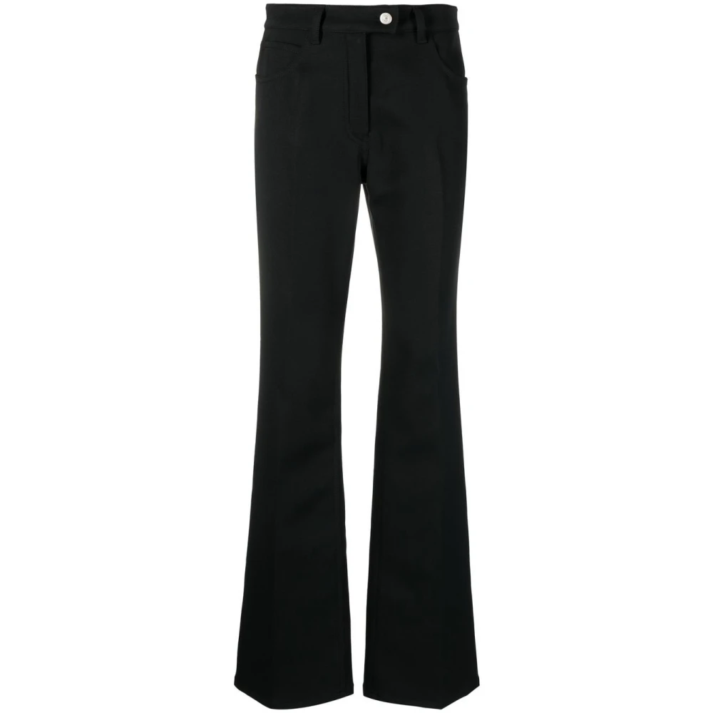 Courrèges Retro Bootcut Zwarte Wijde Pijpen Broek Black Dames