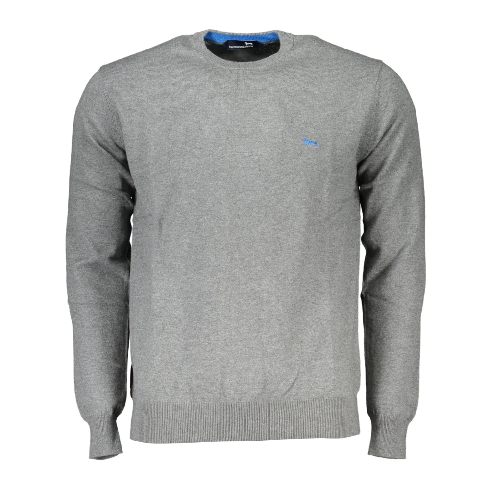 Harmont & Blaine Men's Gray Round-Neck Knitwear,, Long Sleeve Jumper Large
