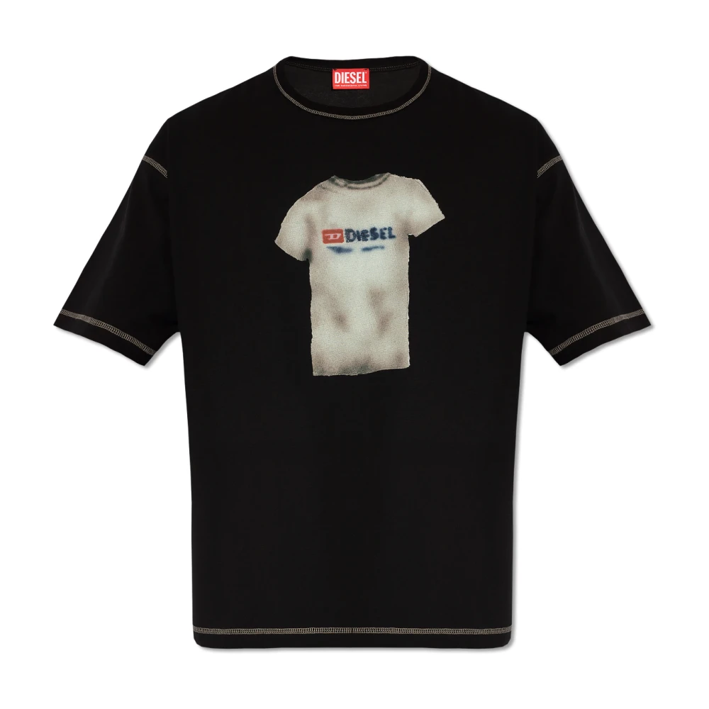 Diesel T-Boxt-N12 T-shirt met print Black Heren
