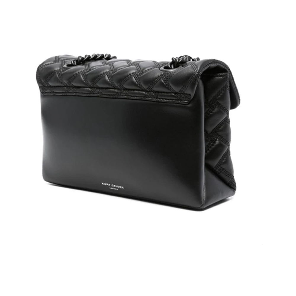 Kurt Geiger Gewatteerde schoudertas met kettingriem Black Dames