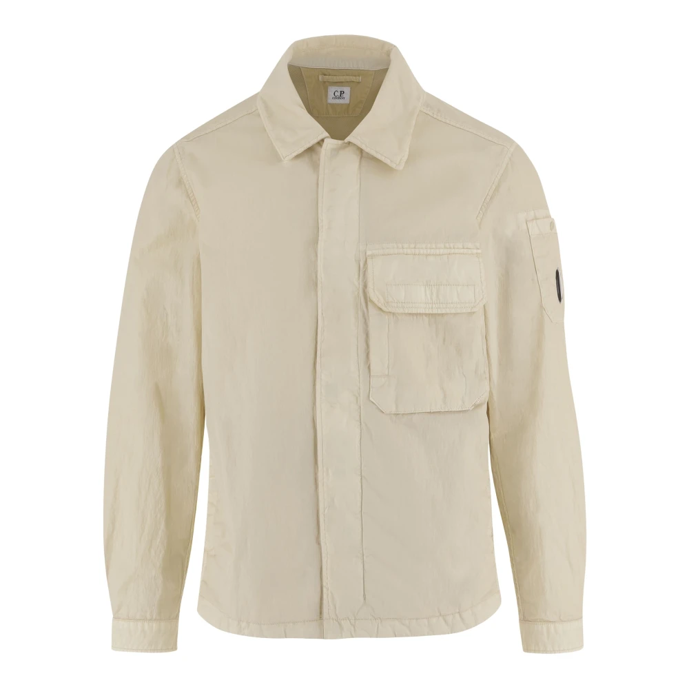 C.p. Company Men's Beige Casual Shirts, Xl, Technical Cotton-Blend Shirt