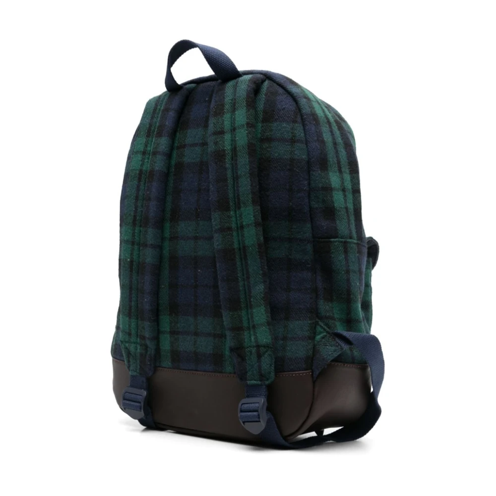 MC2 Saint Barth Tartan Print Eco-Leren Rugzak Groen Green Heren