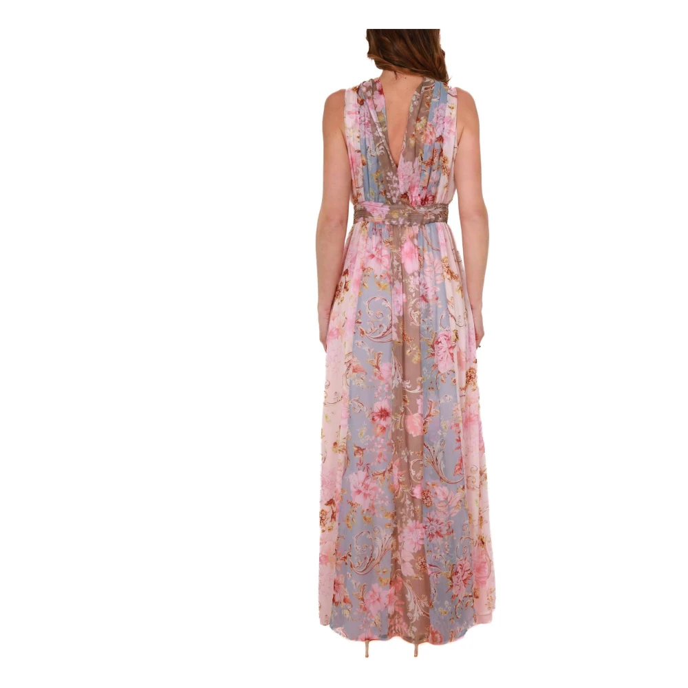 Liu Jo Elegante Lange Jurk in Bedrukte Stof Multicolor Dames