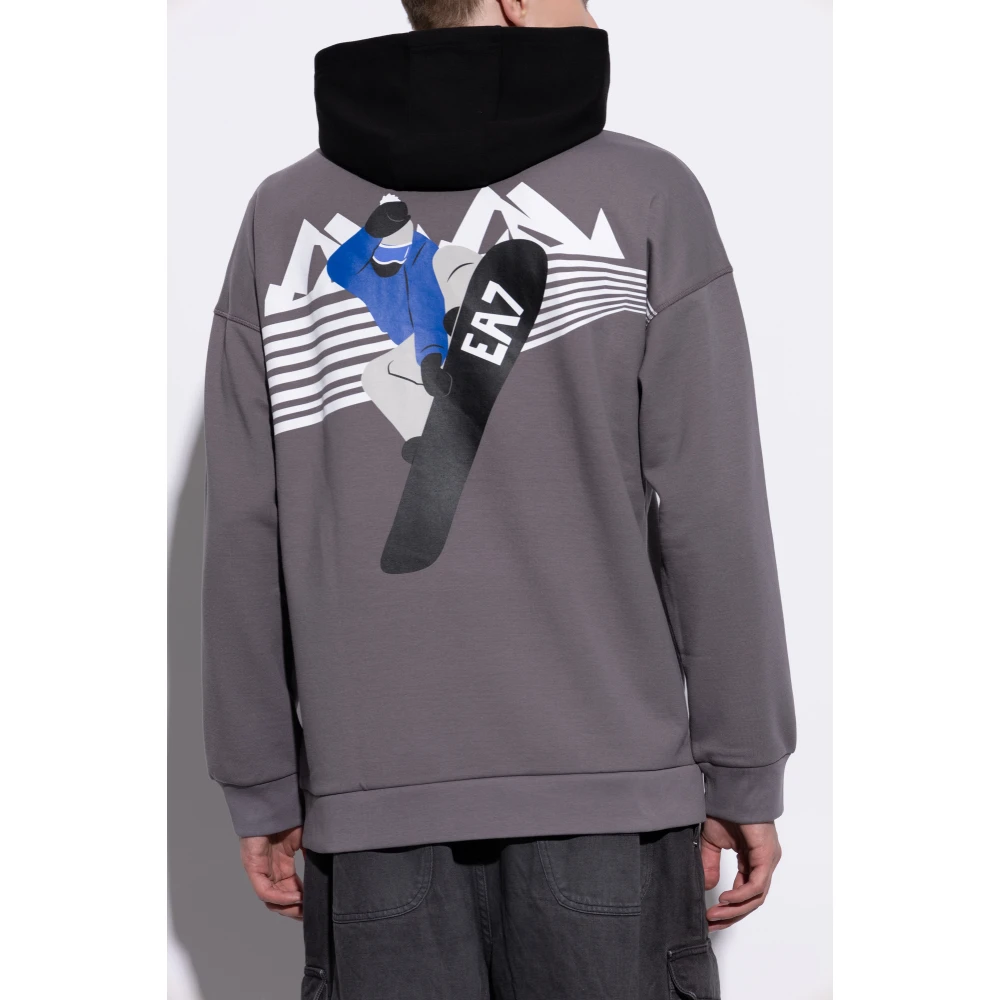 Emporio Armani EA7 Hoodie Gray Heren