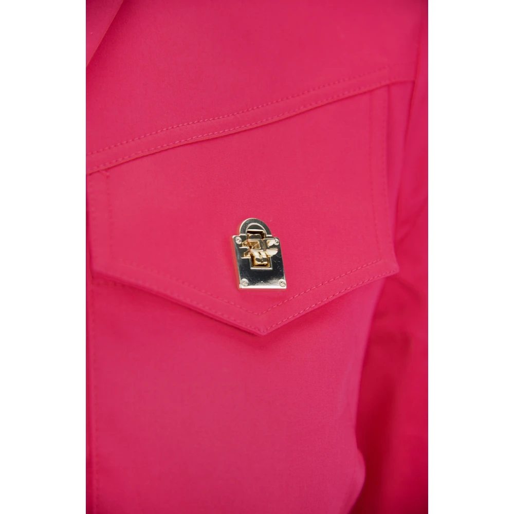 Elisabetta Franchi Geknoopte Damesoverhemd Lente-Zomer Collectie Pink Dames