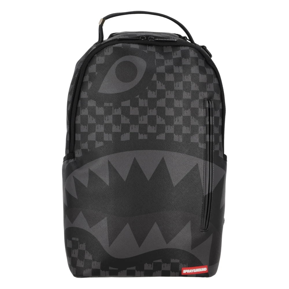 Sprayground Zwarte geruite rugzak met zijvakken Black Heren