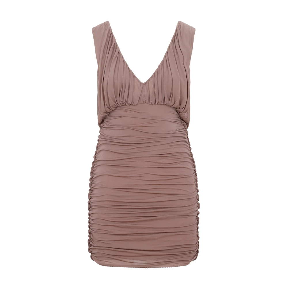 Saint Laurent Roze Cupro Jurk Pink Dames