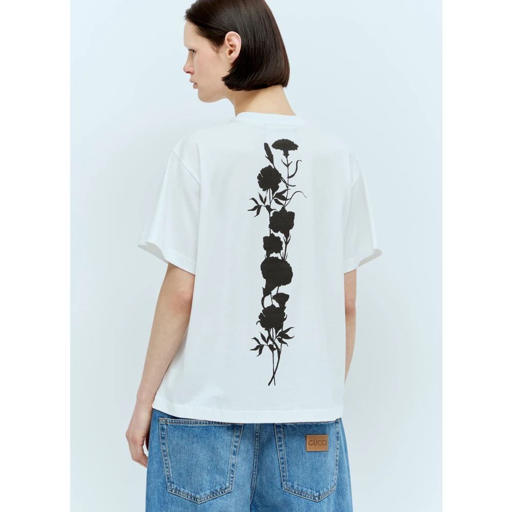 Song for the Mute Logo Print Katoenen T-Shirt White Dames