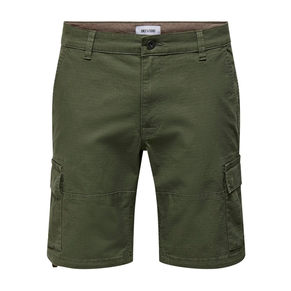 Only & Sons Cargo Bermuda Shorts voor Mannen Green Heren