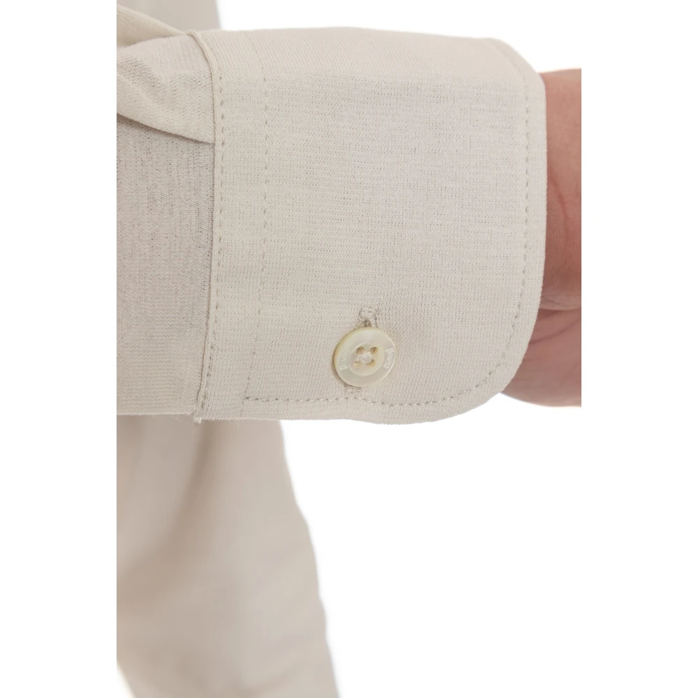 Herno Katoenen Polo Shirt Lange Mouwen Stretch White Heren