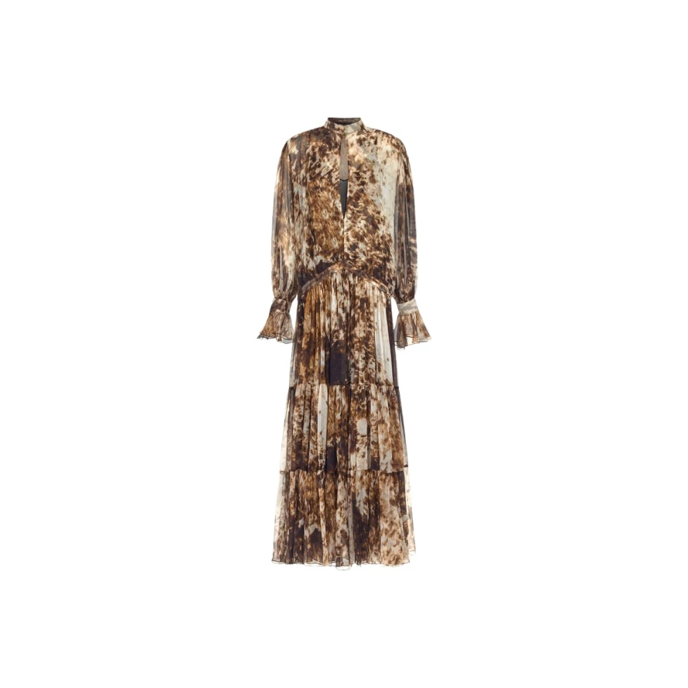 Roberto Cavalli Appaloosa Print Dress Brown Female - Female - Maxi Dresses - Brown - Xl - Dresses