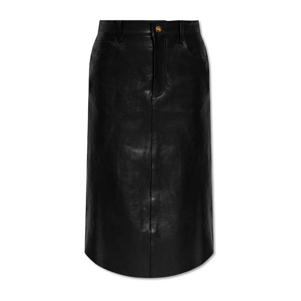 Blumarine Leren rok Black Dames