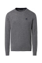 pull-col-rond-gris-avec-bordure-contrastee