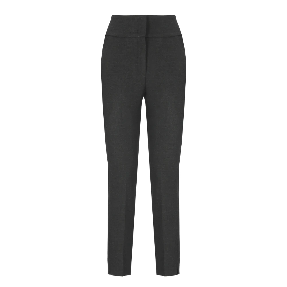 PESERICO Grijze Katoenblend Broek met Zakken Gray Dames