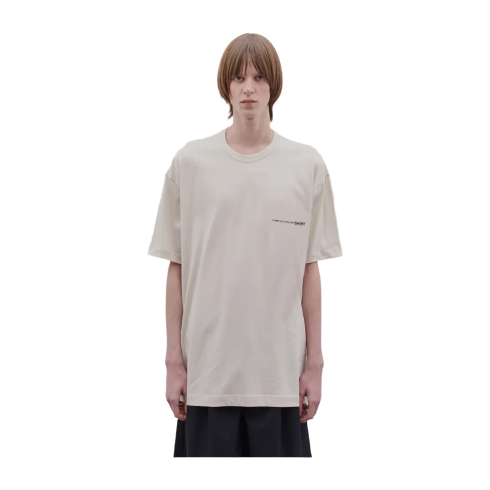 Comme des Garçons Logo Print Katoenen T-Shirt Gray Heren