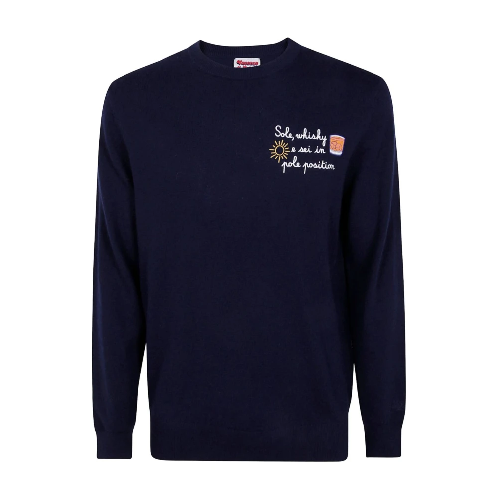 Mc2 Saint Barth Men's Light Heron Round-Neck Knitwear