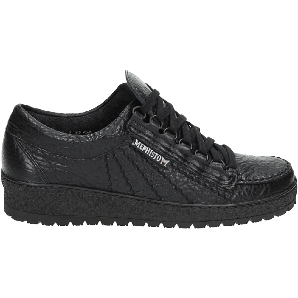 Mephisto Casual lage zwarte leren schoenen Heren Schoenen
