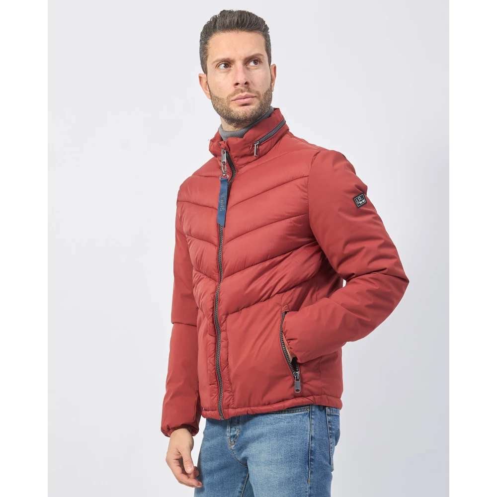 YES ZEE Rode Gewatteerde Fullzip Jas Red Heren