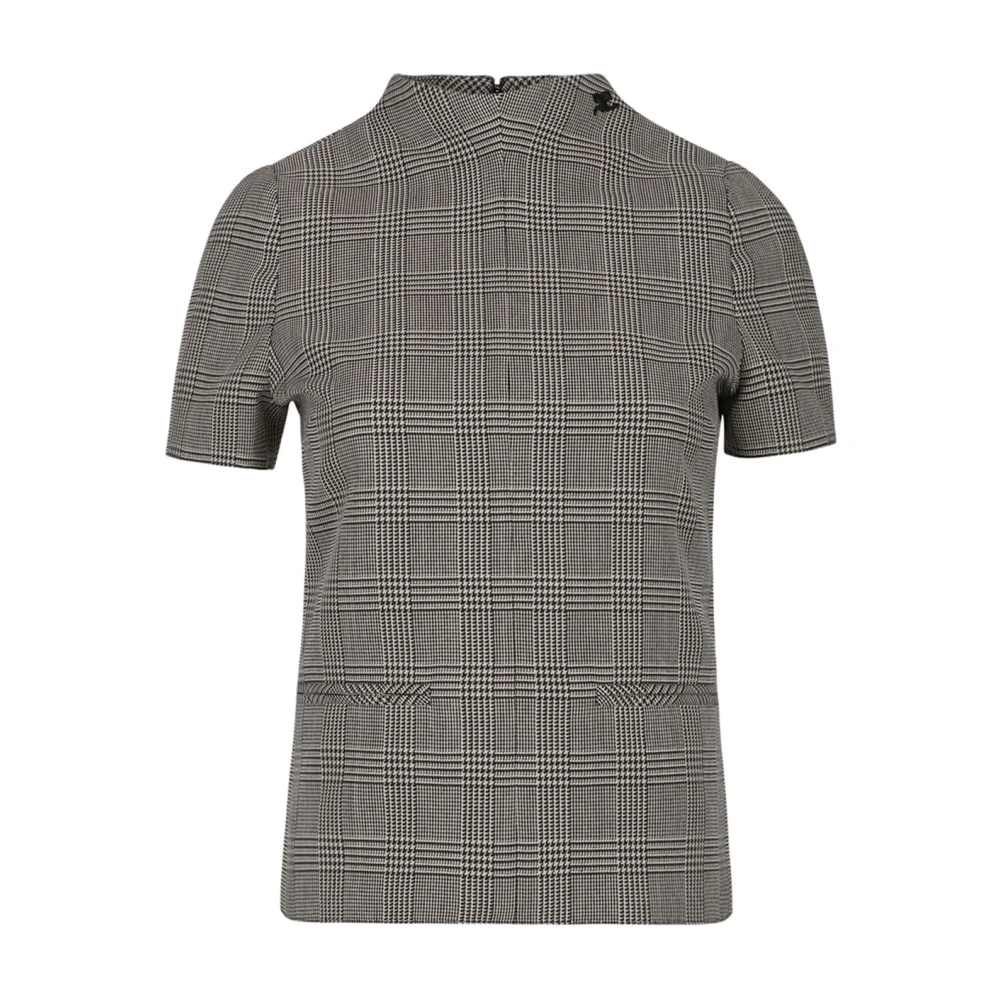 Courrèges Prince Of Wales Korte Mouw Top Brown Dames