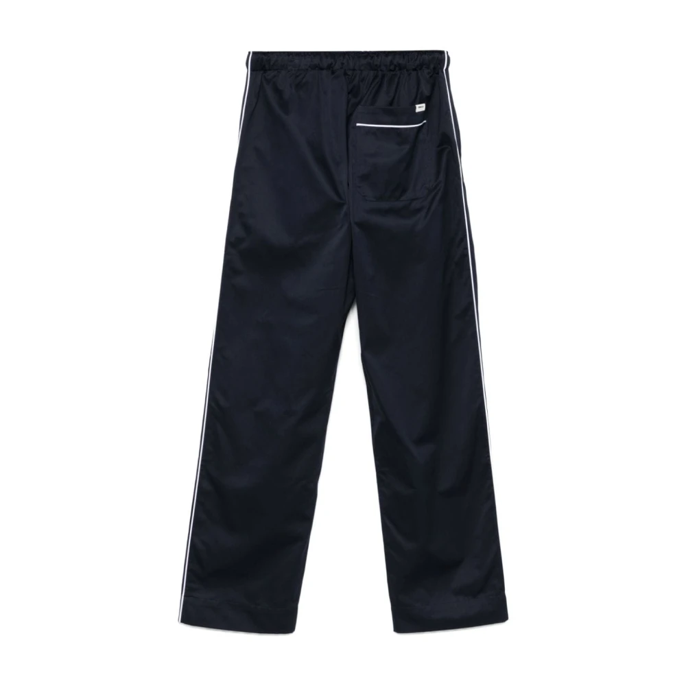 Tekla Blauwe Satijnen Pyjamabroek met Koord Blue Dames