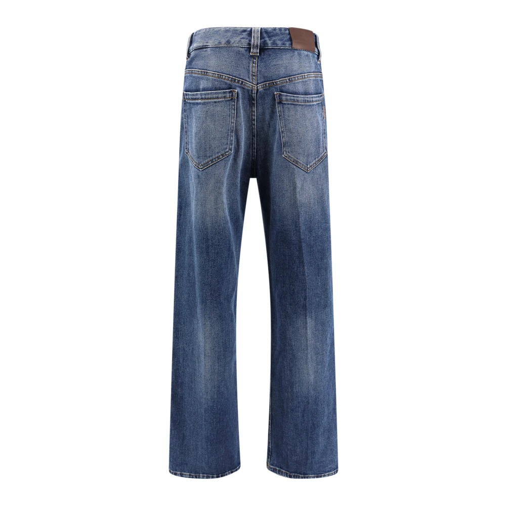 BRUNELLO CUCINELLI Moderne Loose Jeans met Monili Detail Blue Dames
