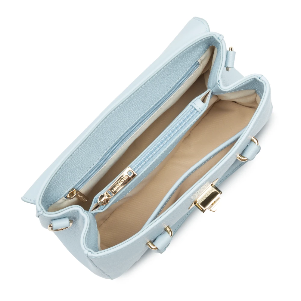 Lancaster Blauwe Leren Flap Handtas Milano Cosmos Blue Dames