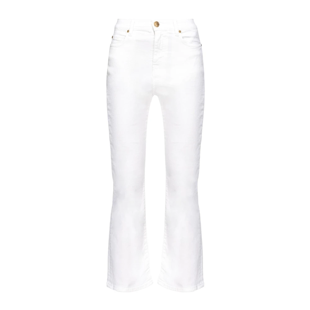 Pinko Bootcut Cropped Trousers in Wit White Dames