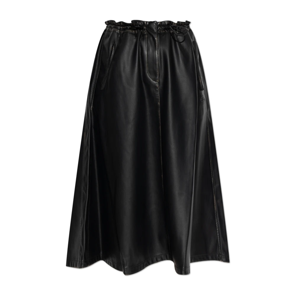 Diesel Vrouw Zwart Rokken Dames, S, Leer, Rok O-Blivion