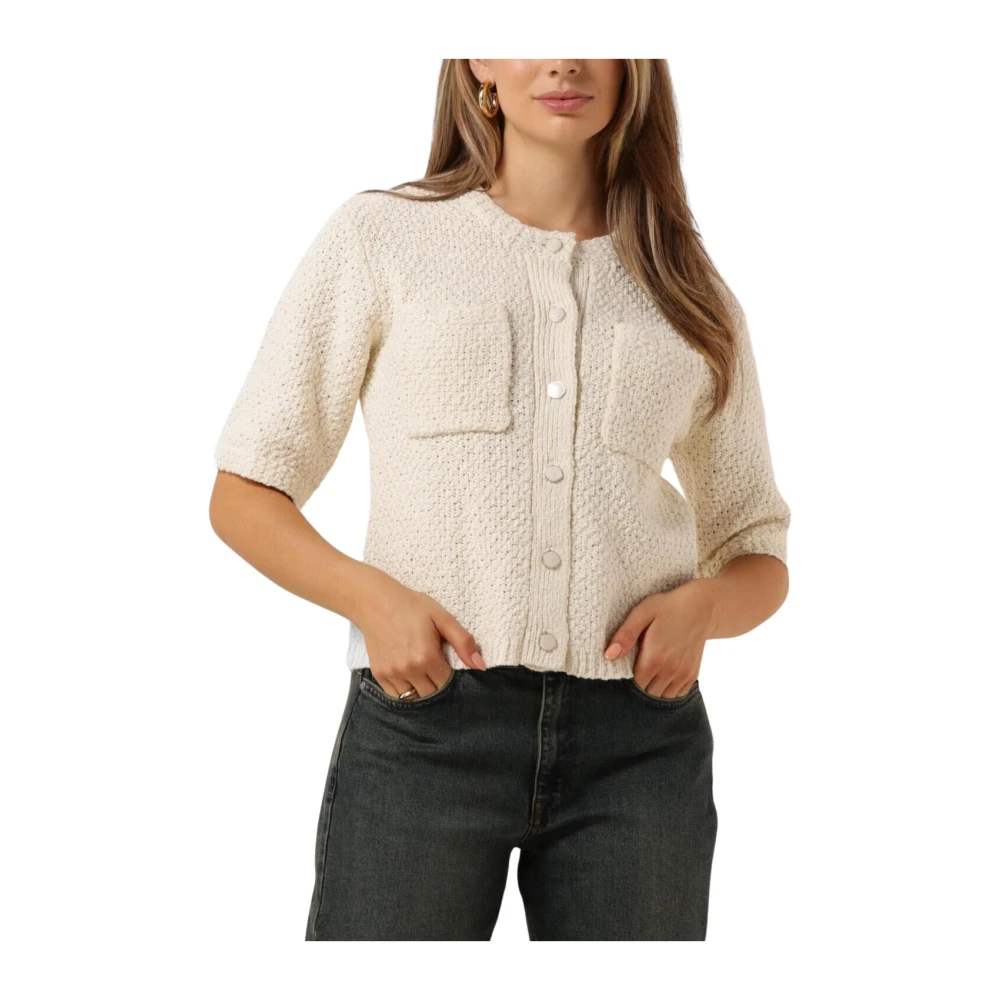 My Essential Wardrobe Witte Gebreide Vest White Dames