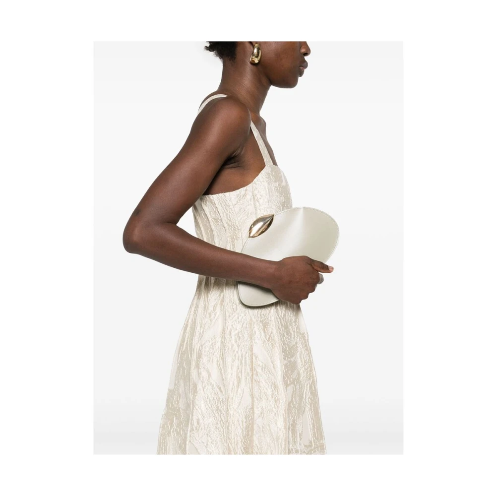 Benedetta Bruzziches Grijze Schoudertas met Push-Lock Sluiting Gray Dames