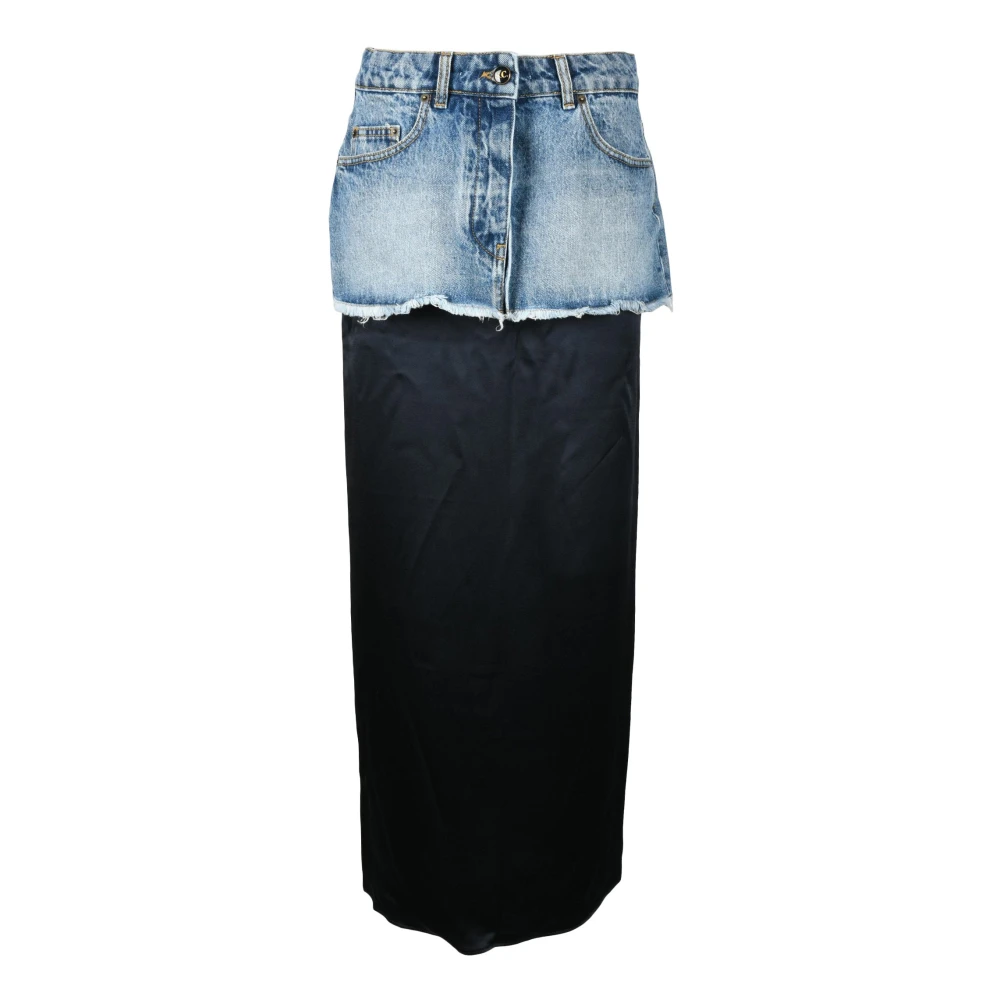 Semicouture Katoenen casual rok Blue Dames