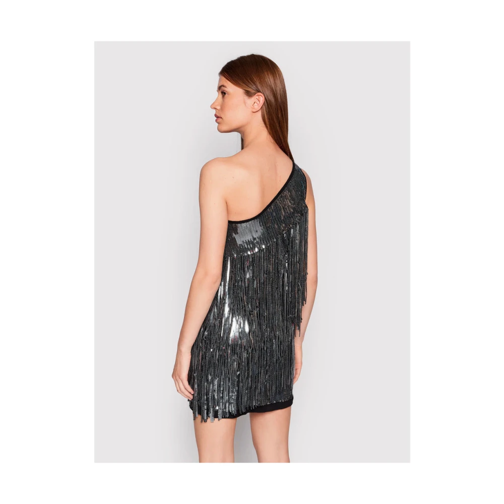 pinko Paillet Grijs One-Shoulder Jurk Italië Gray Dames