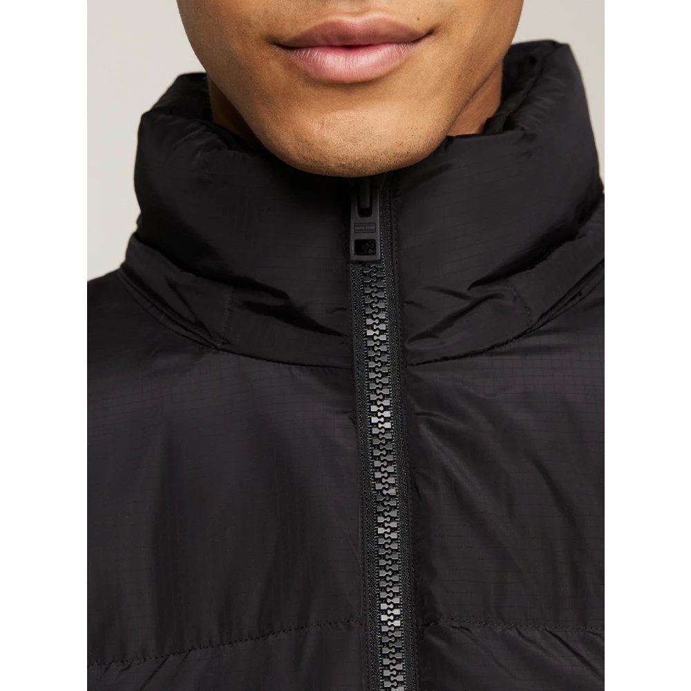 Tommy Jeans Zwarte Pufferjas Alaska Stijl Black Heren
