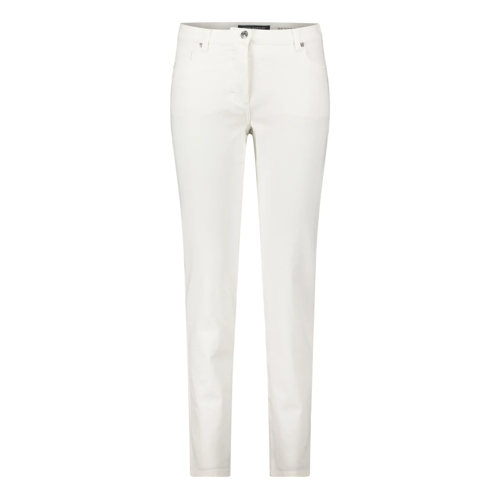 Betty Barclay High-Waist Slim-Fit Jeans met Stiksels White Dames